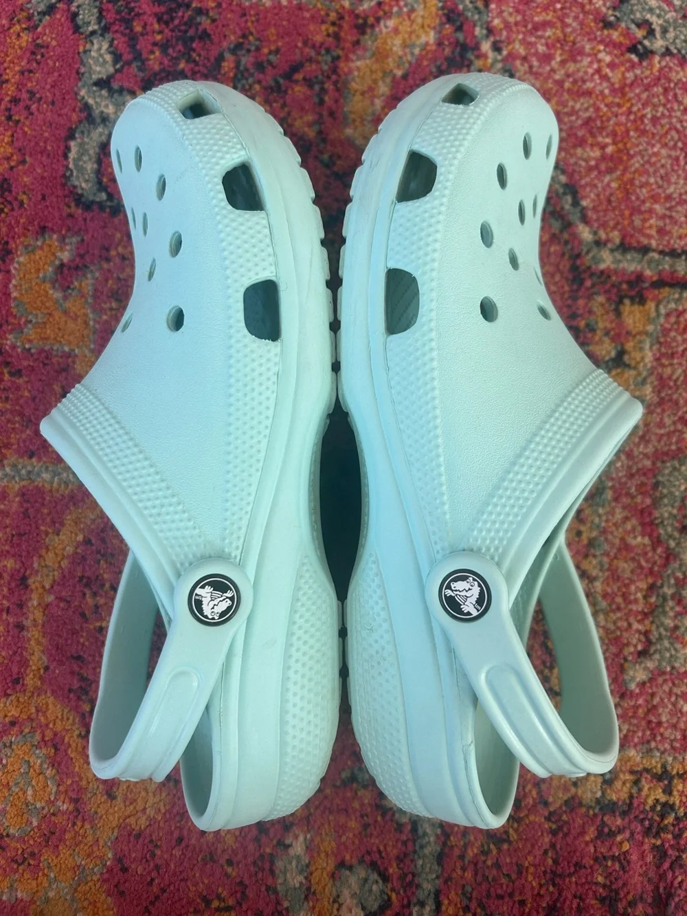 CROCS | Unisex Adult Turquoise Classic Slip On Clog W/Strap Men’s 9 Women’s 11